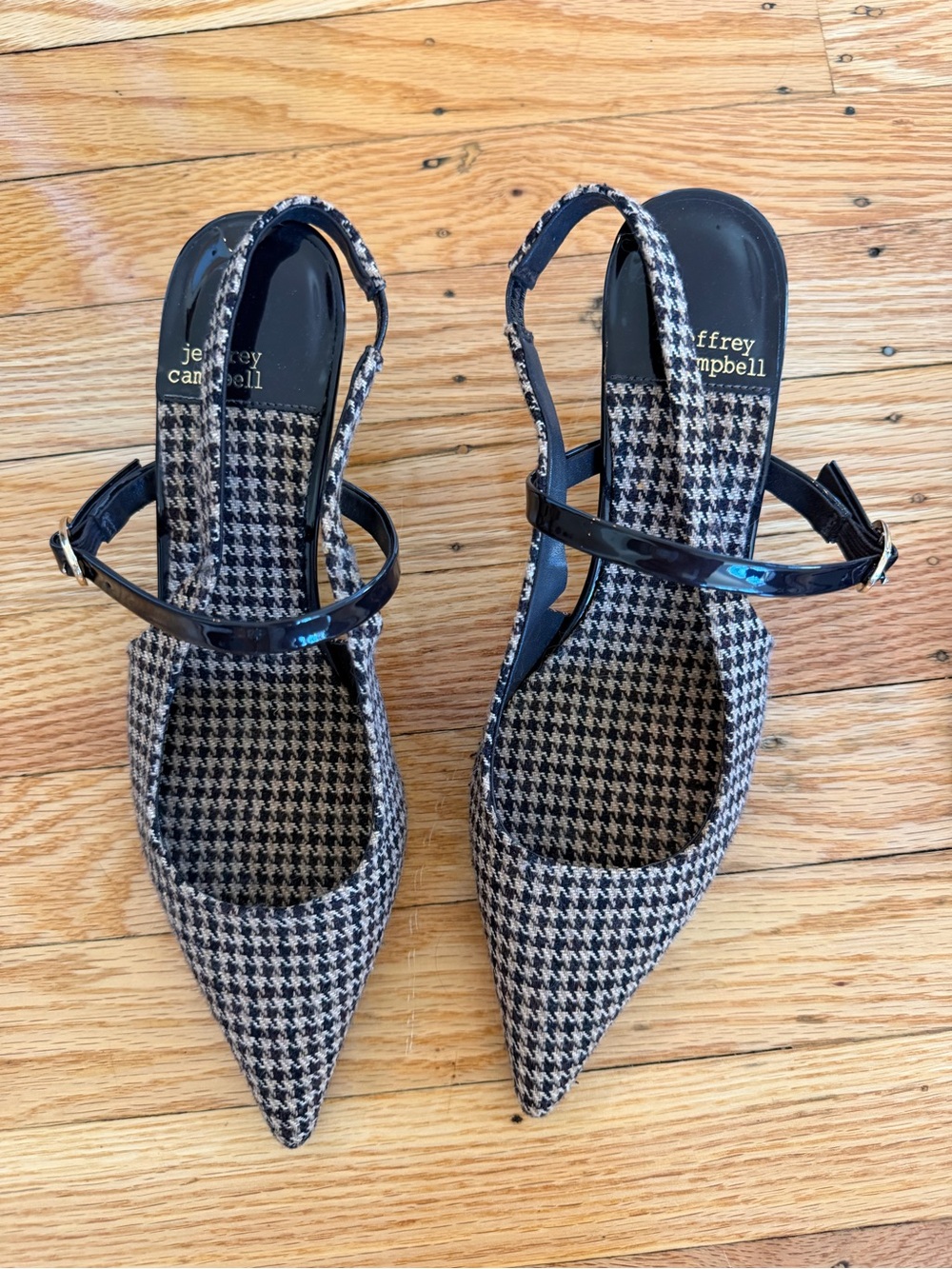 NWOT Jeffrey Campbell Houndstooth Pointed Slingbacks - Picture 1 of 4